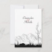 美しいシルエット結婚山 出欠カード (裏面)