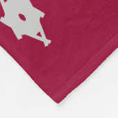 美しいシルバーとブルゴーニュ フリースブランケット (角)