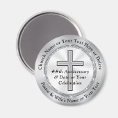 美しいシルバークロス教会のパーティーの好意、教会 マグネット (正面/裏面)