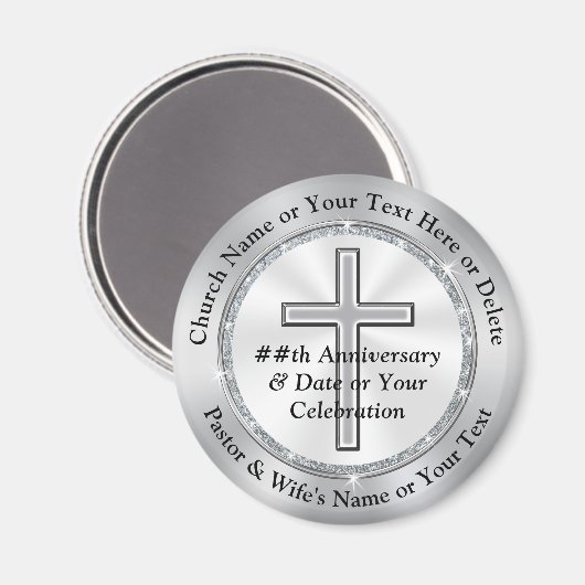 美しいシルバークロス教会のパーティーの好意、教会 マグネット (正面/裏面)