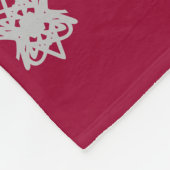 美しいシルバーグレイとブルゴーニュ フリースブランケット (角)