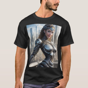美しいシルバーサイボーグ Tシャツ