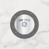 美しいシルバーダイヤモンドパーソナライズデザイン コンフェッティ (スモール正面)