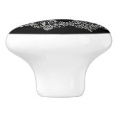 美しいシルバーデザインオンブラック セラミックノブ (側面)