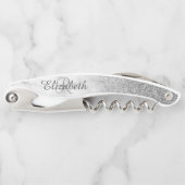 美しいシルバーマーブルモノグラムオンブレグリッター ソムリエナイフ (正面)