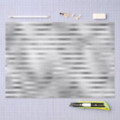 美しいシルバー ストライプのウェディングペーパー 薄葉紙 (クラフト)