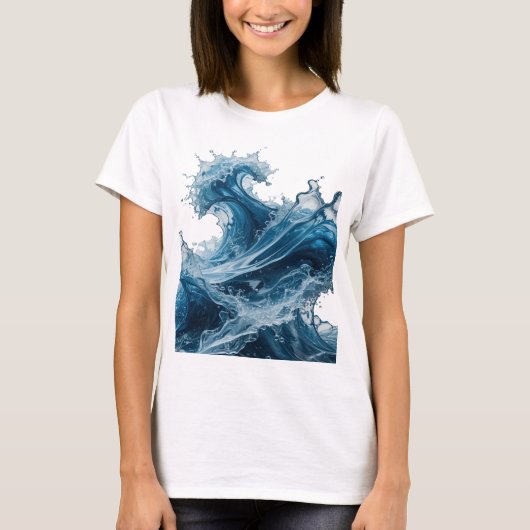 美しいシルバー WATER SPLASH オリジナルTシャツ v2 Tシャツ (正面)