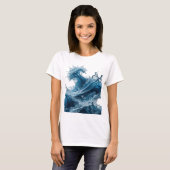 美しいシルバー WATER SPLASH オリジナルTシャツ v2 Tシャツ (正面フル)