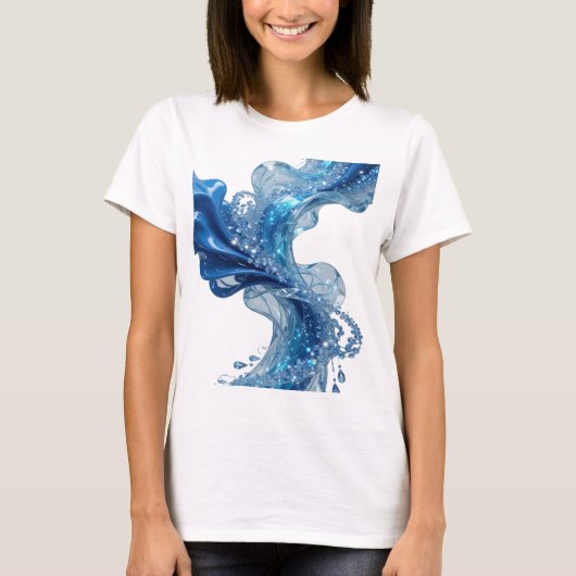 美しいシルバー WATER'S WAVE 引用Tシャツ Tシャツ (正面)