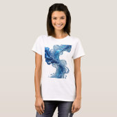 美しいシルバー WATER'S WAVE 引用Tシャツ Tシャツ (正面フル)