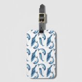美しいシロナガスクジラおよびNarwhals |の荷物のラベル ラゲッジタグ (正面縦)