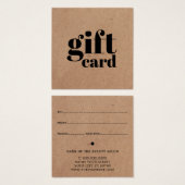 美しいシンプルギフトカード印刷クラフト (正面&裏面)