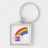 美しいシンプルミニマル愛は愛のプライド キーホルダー (正面)