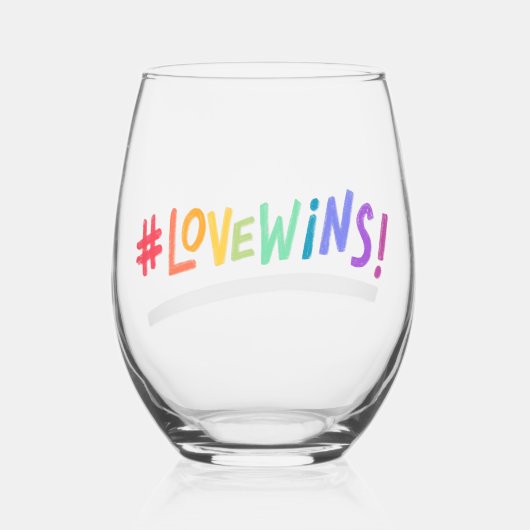 美しいシンプルミニマル愛は愛のプライド ステムなしワイングラス (正面)