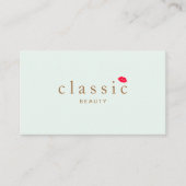 美しいシンプルライトアクアブルーレッドリップ 名刺 (正面)