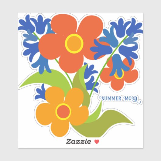 美しいシンプル夏のフローラデザイン シール (シート)