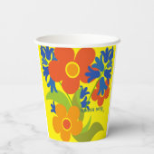 美しいシンプル夏のフローラデザイン 紙コップ (裏面)