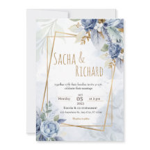 美しいシンプル結婚式招待状。