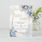 美しいシンプル結婚式招待状。 招待状 (スタンド正面)