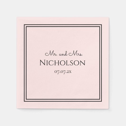 美しいシンプル！ミセス・ナプキン結婚ズ スタンダードカクテルナプキン (正面)