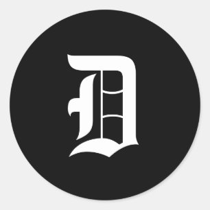 美しいシンプル、白黒モノグラム ラウンドシール