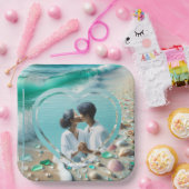 美しいシーグラスの写真 ウェディング ペーパープレート (パーティー)