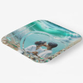 美しいシーグラスの写真 ウェディング ペーパープレート (傾斜あり)