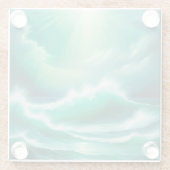 美しいシーグリーンガラスコースター ガラスコースター (裏面)