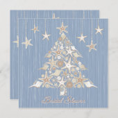 美しいシーシェルツリーブライダルシャワー招待 招待状 (正面/裏面)