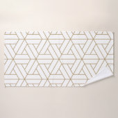 美しいシームレスな模様の日本の障子組子 バスタオル (バスタオル)