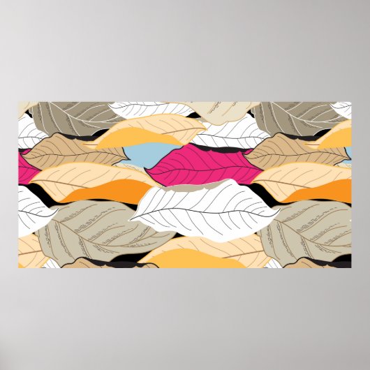 美しいシームレスな秋の色のパタ離れーン ポスター (正面)