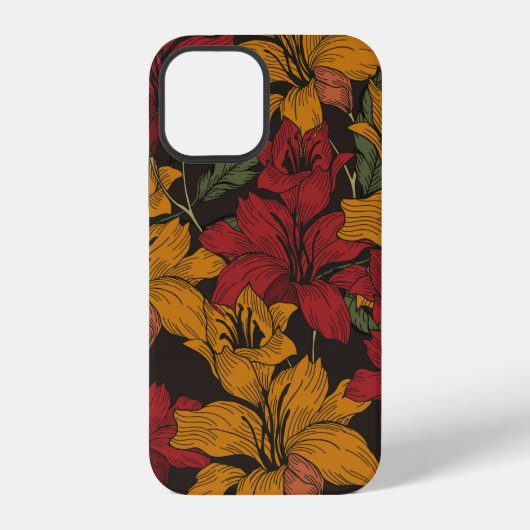美しいシームレスな花柄の背景。トロ iPhoneケース (裏面)