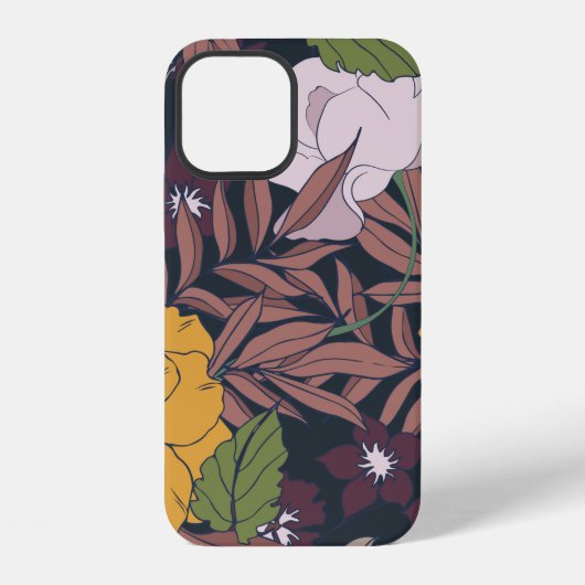 美しいシームレスの花柄の背景。 iPhoneケース (裏面)