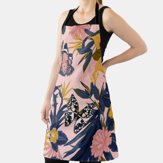 美しいシームレス芸術的な熱帯パターン エプロン (インサイチュ)