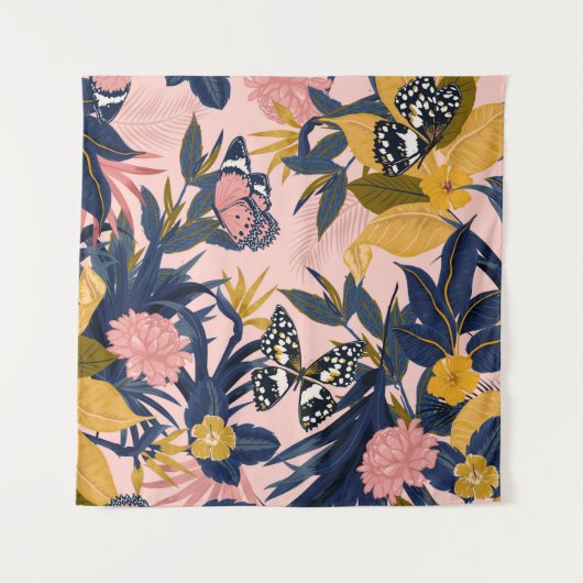 美しいシームレス芸術的な熱帯パターン タペストリー (正面)