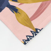 美しいシームレス芸術的な熱帯パターン フリースブランケット (角)