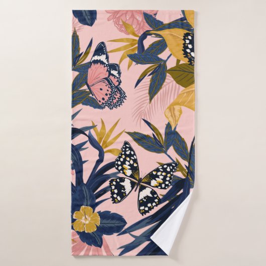 美しいシームレス芸術的な甘い熱帯パターン バスタオル (バスタオル)