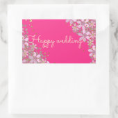 美しいシール,挨拶,休日,贈り物,ピンク 長方形シール (バッグ)