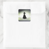 美しいジプシーの女の遊子のバイオリン緑 スクエアシール (バッグ)