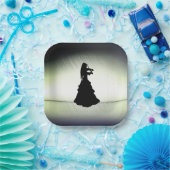 美しいジプシーの女の遊子のバイオリン緑 ペーパープレート (パーティー)