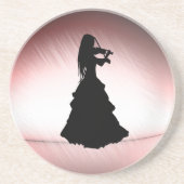 美しいジプシーの女の遊子のバイオリン コースター (正面)