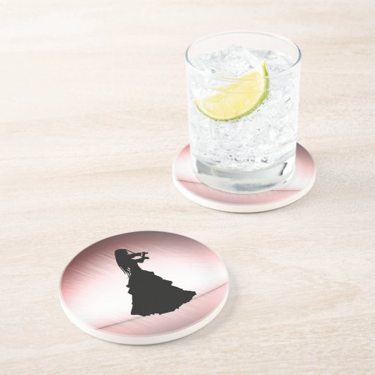 美しいジプシーの女の遊子のバイオリン コースター (側面)