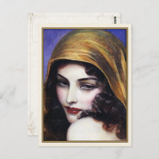 美しいジプシーの少女が描かれたポストカードアート ポストカード (正面/裏面)