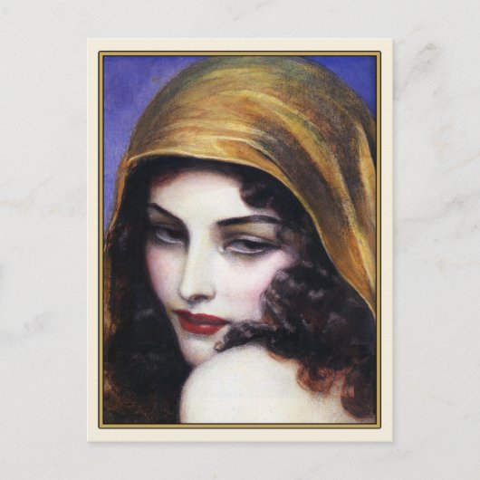 美しいジプシーの少女が描かれたポストカードアート ポストカード (正面)