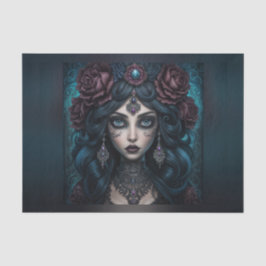 美しいジプシー占い師の女性のデコパージュ 薄葉紙