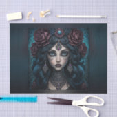 美しいジプシー占い師の女性のデコパージュ 薄葉紙 (クラフト)