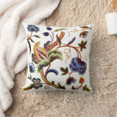 美しいジャコビーン刺繍枕 クッション (ブランケット)