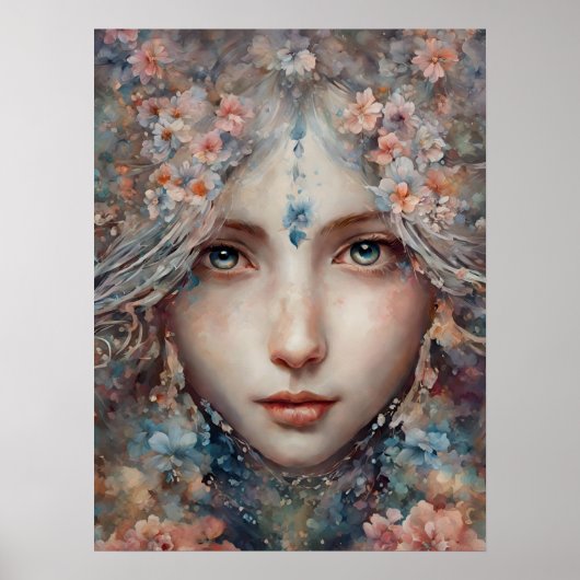 美しいジャスミンフラワーガール ポスター (正面)