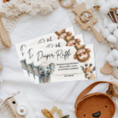 美しいジャングルかわいい赤ちゃんシャワーおむつラッフルカード エンクロージャーカード