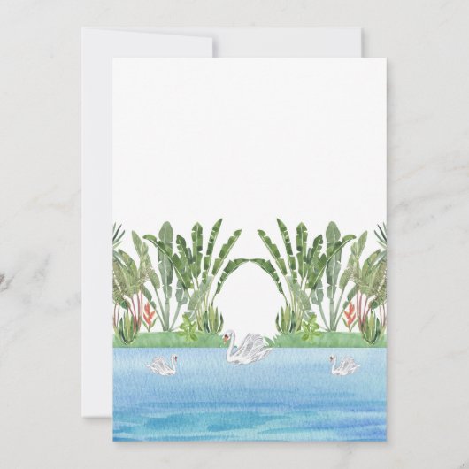 美しいジャングル川の赤ちゃんシャワー 招待状 (裏面)